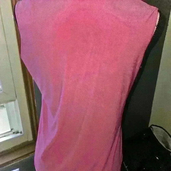 Tiffany & Grey Womans Pink Tie Front Sleeveless Blouse Size PXL - Picture 4 of 11